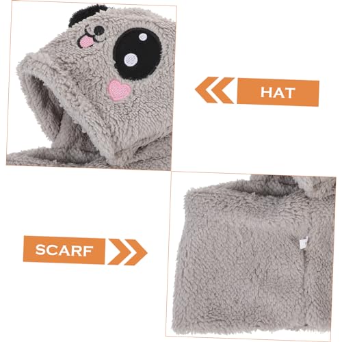 Hooded Scarf Neck Warmer with Animal Ears Winter Warm Hooded Hat Scarf for Boys and Age Furry Cold Weather Accessory Cozy and Windproof Design4