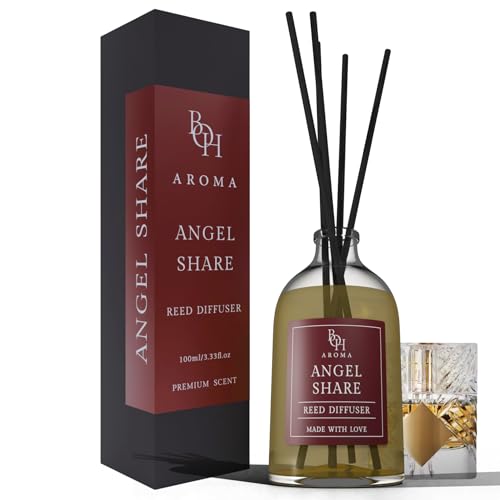 Ambientador Angel Share | Reed difusor con 5 varillas aromáticas | 100 ml | Ambientador con varillas para el hogar | Difusor con varillas | Ambientador inspirado en perfumes de lujo