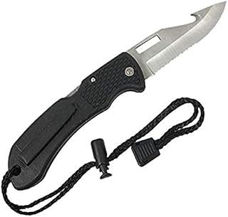 Scuba Choice Foldable Low Volume Black Stainless Steel Point Tip BCD Knife