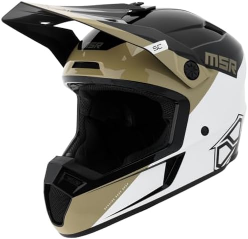 MSR SC Range Dirt Bike Motocross Helmet Large Tan/Black/White