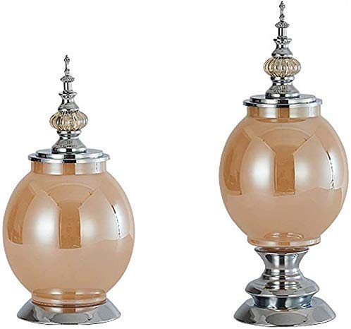 Vase en verre avec couvercle MU pour décorer sans accumuler la poussière lot de 2