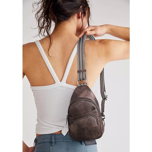 Image of CLUCI Sling Bag for Women, Vegan Leather Fanny Pack Crossbody Bags for Women, Chest Bag With Guitar Strap
