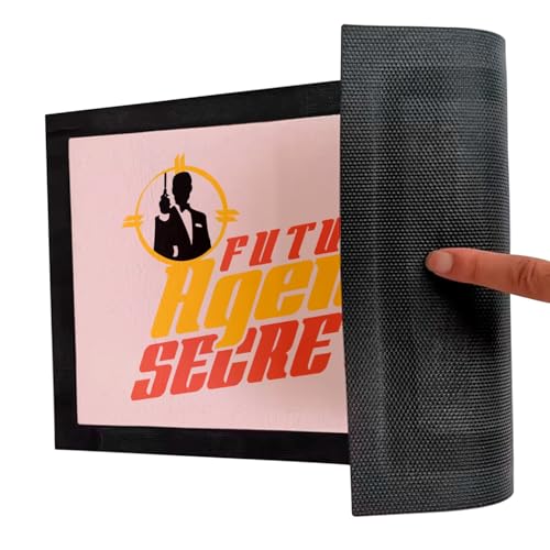 Paillasson rose futur agent secret tapis entrée original 75x50 cm motif humour héros de combat
