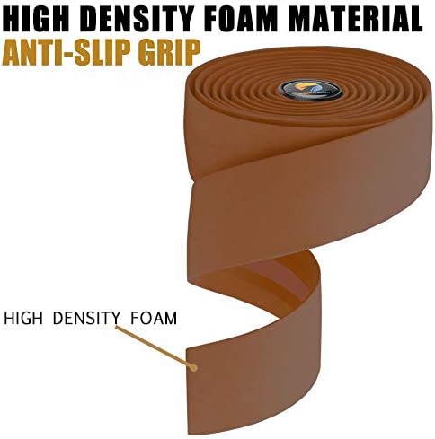 TOPCABIN® Bicycle Handlebar Tape Non-Slip Comfort GEL Road Bike Handlebar Tape Bike Bar Tape with Reflective Bar Plugs (# Orange) - Image 4
