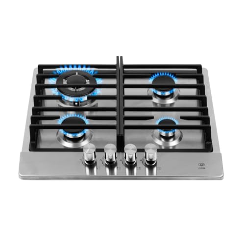 La mejor comparación de Precio Estufa 4 Quemadores los mejores 5. 44 AVERA Parilla de gas 4 quemadores con sensor de seguridad fallo de llama, Superficie acero inoxidable 58 cm, Estufa empotrable o sobre encimera, Incluye manguera y espreas para gas...