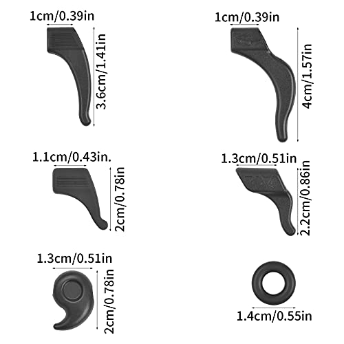 12 Paires Silicone Antidérapant Retenue de Lunettes, Confortable Crochet Anti-Dérapant Supports de Lunettes Réglables pour Lunettes de Soleil Lunettes de Lecture Lunettes (Noir) - Image 3