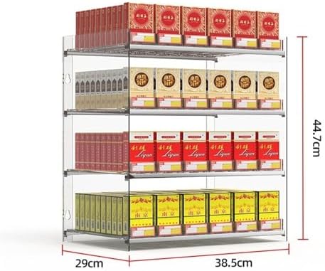 Clear Acrylic Cigarette Display Shelves - Wall Mounted & Countertop Holders with Auto Pushers for Retail - Ideal Market Showcase Solution (Size: 50.5x29x58.9cm)
