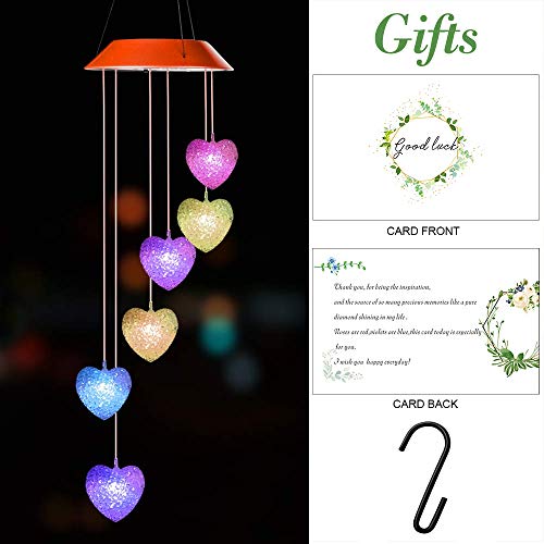 gifts for mom,wind chimes outdoor,Wind Chime,hummingbird wind chime,solar wind chimes,plastic hangers,mom gifts,birthday gifts for mom,grandma gifts,gardening gifts,Heart outdoor solar lights