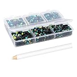 Juego de diamantes de imitación de 3 mm, 4 mm y 5 mm para manualidades de uñas, gemas de esmeralda no termoadhesivas, gelatina AB y resina redonda con parte trasera plana para maquillaje, ropa,