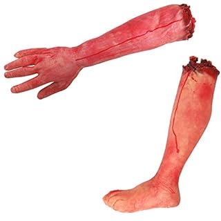Realistic Severed Arm And Leg Halloween Party Props - 43 Cm Long Severed Arm + 47 Cm Severed Leg Halloween Decorations Accessory - Perfect For Halloween Costumes And Fancy Dress
