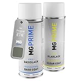 MG PRIME Vernice per auto Kit di bombolette a spruzzo per Peugeot ETR Gris Fumee Metallic Bomboletta spray da 400ml di vernice di base vernice trasparente