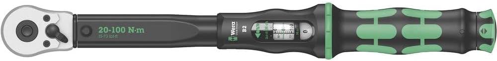 Wera Click Torque B 2 Adjustable Torque Wrench, 3/8 Square Drive, 20 - 100 Nm, 05075611001