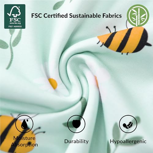 Image of Baby /Toddler Sleep Sack with Legs, Rayon from Bamboo 95% + 5% Spandex, 1.0 TOG, 2‑Way Zipper Sleeping Bag, Walker‑Friendly 18-36M Little Bee