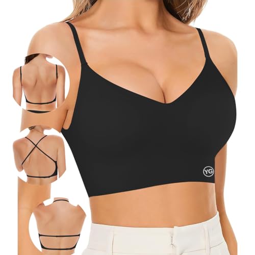 Image of PALAY Women's Low Back Seamless Bras Backless Multiway Convertible Adjustable Strap Halter Lifting Bra Spaghetti Strap Wire-Free with Padded Removeable(Not Include Straps)
