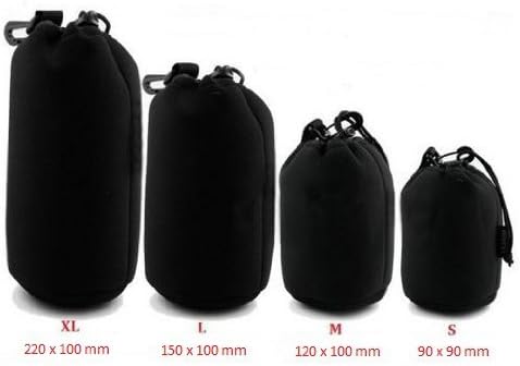 Active Pro - High Grade Protective Neoprene Pouch for Nikon, Olympus, Fuji, Pentax, Panasonic, Sony, Leica, Sigma, Tamron, Vivitar, Minolta, Mamiya, Yashica,,Kodak, Konica, Hasselblad, Ricoh, Zeiss & Lensbaby Lenses - 4 Size Multi Pack (S, M, L XL)