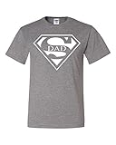 Super Dad T-Shirt Funny Superhero Father's Day Tee Shirt (2XL, Grey, xx_l)