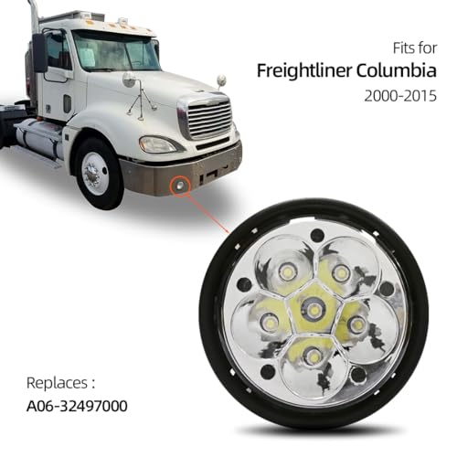 FV 2-Pack LED Fog Lights Assembly Compatible with 2000-2015 Freightliner Columbia IP67 Waterproof Front Bumper Lamps Replaces A06-32497-000 Crystal Clear Lens by FV FIT VEHICLE PARTS MANUFACTURER - Image 7