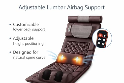 Image of Blynk Electric Foldable Full Body Massage Mattress with Airbag Compression & Vibration, Back Neck Waist & Leg Massager, Multiple Modes & Intensity, for Home & Office Use