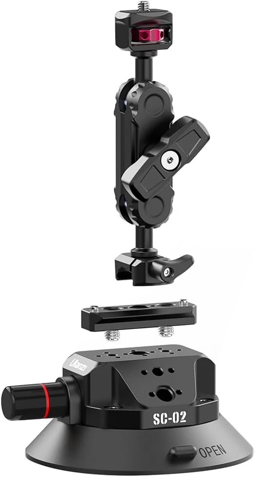 SC-02 Strong 4.5-inch Suction Cup and Ball Head Arm Mount for Action/Digital Cameras up to 3KG