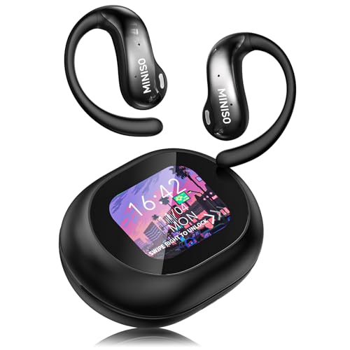 MINISO MS188 AI Kopfhörer Übersetzer, 3-in-1 Übersetzungskopfhörer für 134 Sprachen mit LCD Touchscreen, Bluetooth 5.4 Sprachübersetzer Kopfhörer, Geeignet für Studium, Reisen und Business