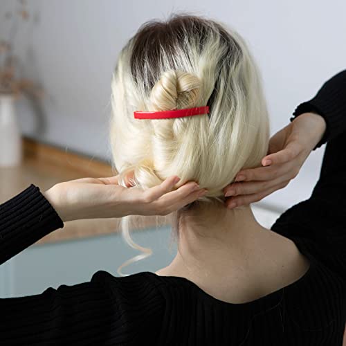 Aurora Pin Hair Barrettes Clips Set - Large Plastic Dome Styling Accessories - Decorative Clamps For Half Updo & Ponytail - For Girls, Women With Very Thick Hair - 18 Colored Pieces, Made In Korea #TOP3