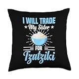 Tzatziki Topping Sauce Greek Cuisine Greek Meal Tzatziki Throw Pillow