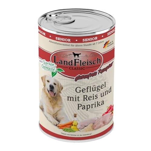 Landfleisch Senior Geflügel mit Reis, Paprika & Gartengemüse | 6X 400 g