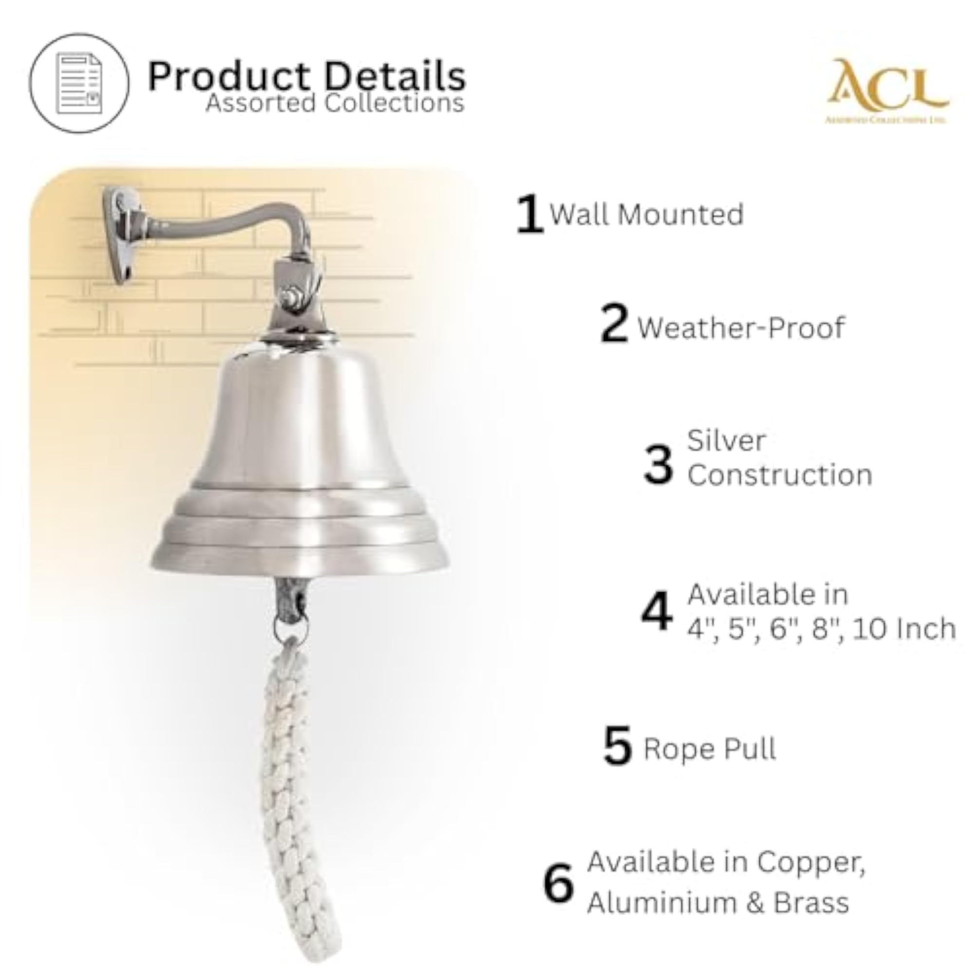 Last Orders Wall Mounted Chrome Silver Door Bell