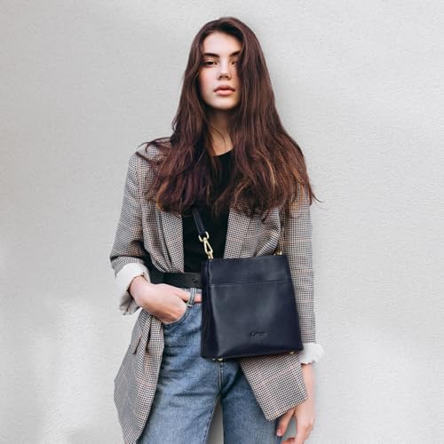 Image of Kattee Leather Handbags for Women 2026, Soft Shoulder Tote Crossbody Purses Bucket Bags with 2 Detachable Straps