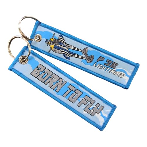 P38 Lightining Klasik Savaş Uçakları Serisi Born To Fly Motorcu Anahtarlığı, Atv, Utv, 4x4 Anahtarlığı Sırt Çantası ve Fermuar Aksesuarı 2 Li Paket (P 38 Lightining)