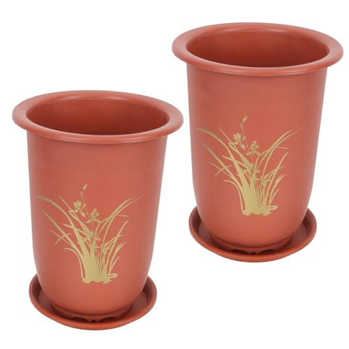 TOYANDONA 2 Juegos Macetas de Plástico para Macetas Altas y Resistentes para Plantas de Interior Transpirable para Drenaje para Decoración