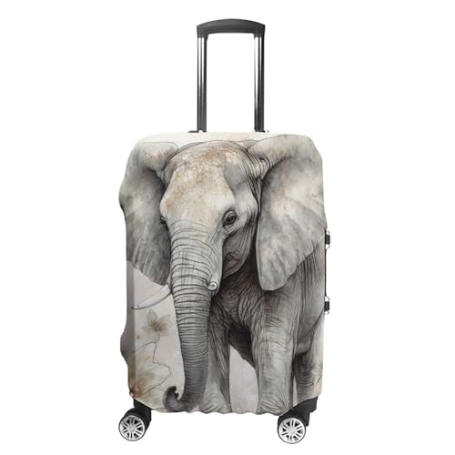 Animals Cute Elephant Travel Luggage Cover Anti-scratch Suitcase Cover Elastic Suitcase Protective Cover Fits 19-32 Inch Luggage L