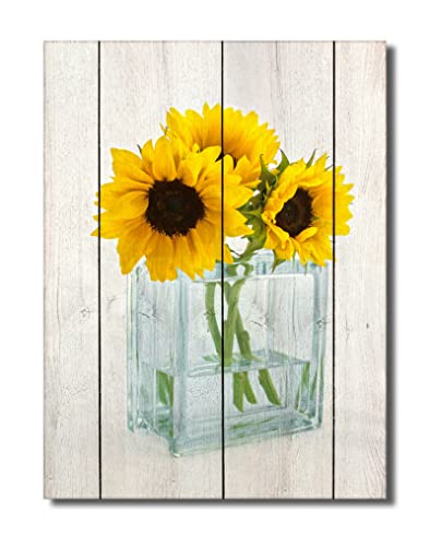 Sunflower Wall Decor With Frame For Living Room Bedroom Bathroom Dining Room And Office 12X16Inch Flowers Canvas Art Yellow Floral Picture Prints Decorations Artwork #TOP2