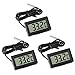 Organizer 3pcs Black Digital LCD Thermometer Temperature Monitor with External Probe for Fridge Freezer Refrigerator Aquarium (Cable length:2M)Centigrade