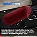 2PCS Plush Car Gear Shift Knob Cover & Handbrake Cover, Soft Fluffy Shift Knob Brake Handle Protector, Universal Car Interior Accessories (Burgundy)