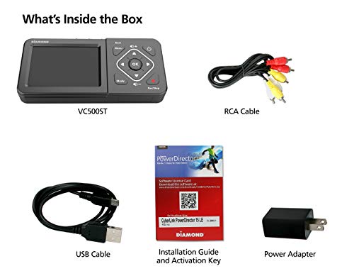 Diamond Multimedia Conversor digital independente VC500ST One Touch: Captura/Grave vídeo de VHS, HI8