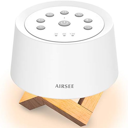 AIRSEE Sound Machine White Noise Machine with Baby Night Light Built-in 31 Soothing Sounds with Timer & Memory Features for Better Sleep, Portable Noise Machine for Baby, Adults