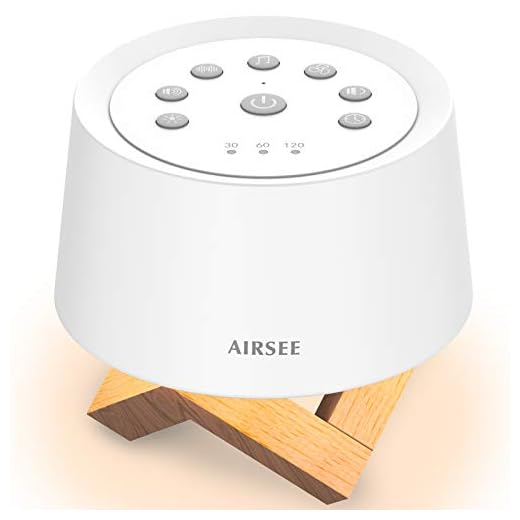 AIRSEE Sound Machine White Noise Machine with Baby Night Light Built-in 31 Soothing Sounds with Timer & Memory Features for Better Sleep, Portable Noise Machine for Baby, Adults…