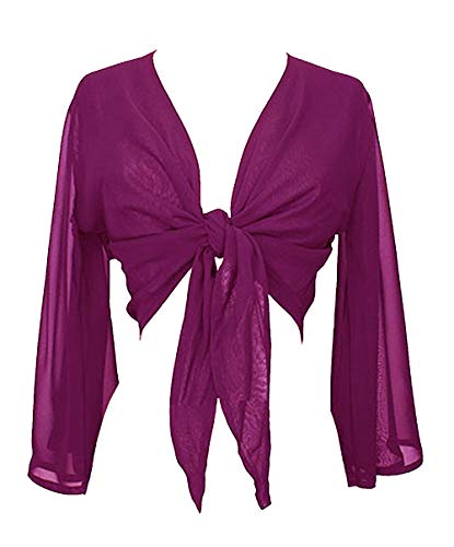Image of Indian Trendy Women's Flair Wrap Tie Top Chiffon Choli Blouse Belly Dance Gypsy Bolero Shrugs Cardigan