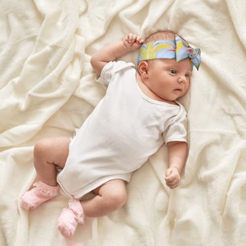 Abstract lily Bow Hair Accessories, Children's Elastic Bow Headband 0-6 Months, Newborn, Baby, Toddler Hair Accessories4