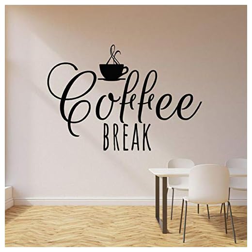 Väggklistermärken dekal vinyl väggdekal kopp varm dryck kaffe paus rum café bar kök inredning fönster glas klistermärken bokstäver konst väggmålning