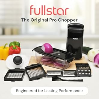 Fullstar The Original Pro Chopper - Vegetable Chopper and Spiralizer, Food Chopper with Container, Fruit Slicer, Kitchen Gadgets & Gifts, Home Essentials (8 in 1, Black)