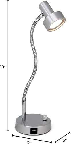 Miniatura 8 de O'Bright Lámpara de escritorio LED regulable con puerto de carga USB (5V2A), LED de atenuación de rango completo, lámpara de mesa con cargador USB,