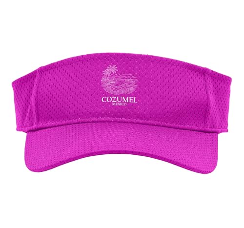 Cozumel Mexico Minimalist City Skyline Travel Souvenir Sport Sun Visor, Adult, One Size, Pink