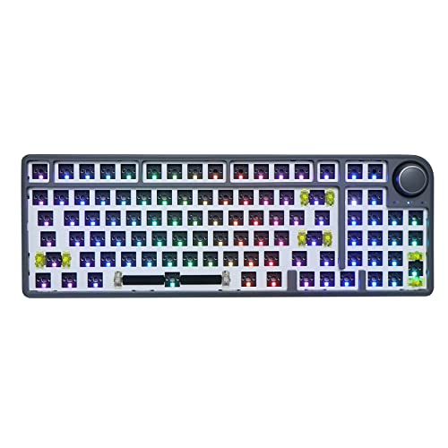 Epomaker Th96 Pro 96% Hot Swap Rgb 5.0/2.4Ghz/Type-C Gasket Mounted Mechanical Gaming Keyboard Kit With South-Facing Rgb Leds, Knob Control, Compatible With 3/5Pin Switches (Grey) #TOP8