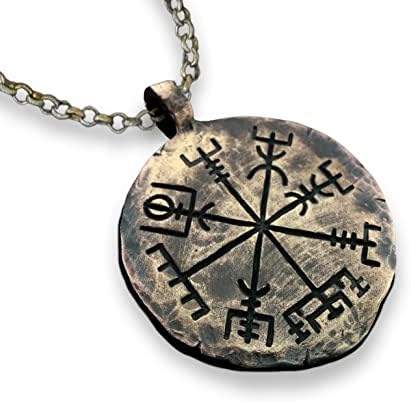 Baldur Jewelry - Handmade Vegvisir Compass Necklace Guiding Pendant Necklace Norse Jewelry Amulet For Men Viking Jewelry Gift - Viking Gifts for Men - Viking Jewelry for Men - Viking Necklace