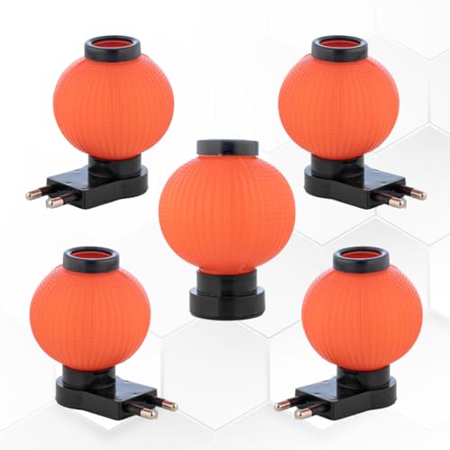 Image of Hi-Plasst Red Night Lamp with Plug - Stylish LED 0 Watt Bulb Lamp for Bedroom, Wall & Study Desk, Soft Glow LED Night Light - Pack of 5
