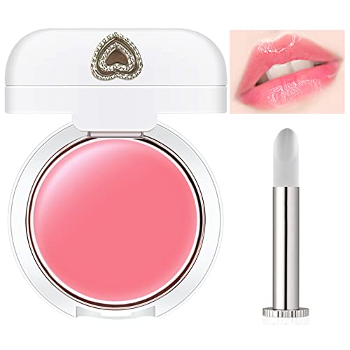 New Air Cushion Moisturizer Lip Mask, Cherry Sleep Lip Mask Fade Lip Lines Lip Balm, Natural Plant Lipbalm Hydrating &Prevention Dry and Crack Lip Scrubs Exfoliator Built-in Lip Brush