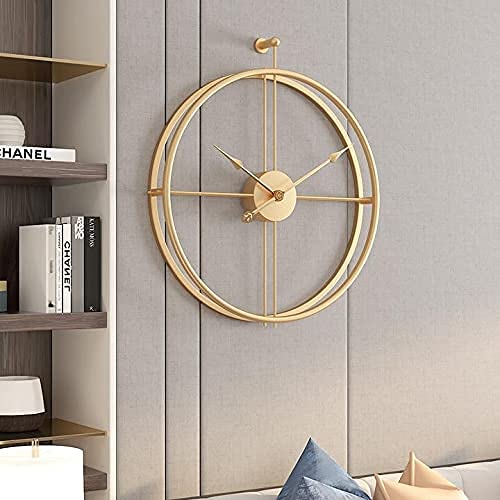 Image of Metal Double Ring Metal Hanging Wall Clock for Home /Living Room /Bedroom /Hall /Dining Hall (Gold)