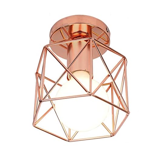 PLSDH Rosa Taklampa I Järnbur, Taklampa För Industriellt Bruk, Taklampa För Barn Tonåring Semi-infällt, Nordisk Lyx Nära Taklampa För Barnkammare, Barnrum (E27,5.5in)